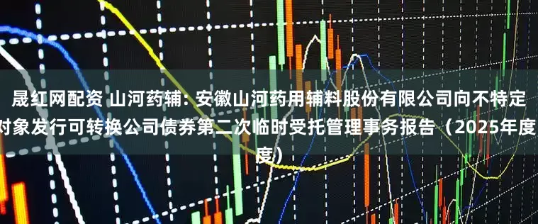 晟红网配资 山河药辅: 安徽山河药用辅料股份有限公司向不特定对象发行可转换公司债券第二次临时受托管理事务报告（2025年度）